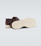Gucci Web Stripe leather boat shoes