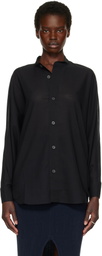 ISSEY MIYAKE Black Sheer Wool Shirt