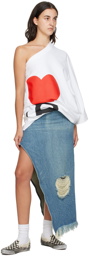Doublet Indigo 1.5x Resized Denim Midi Skirt