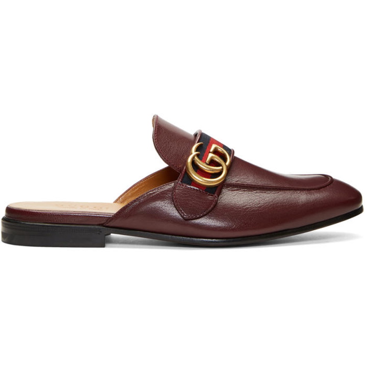 Photo: Gucci Burgundy GG Kings Slip-On Loafers