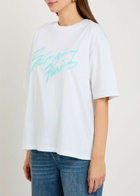 Balmain Logo-print Cotton T-shirt White And Green