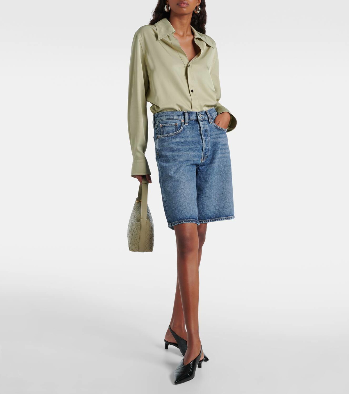 Agolde Risha low-rise denim Bermuda shorts AGOLDE