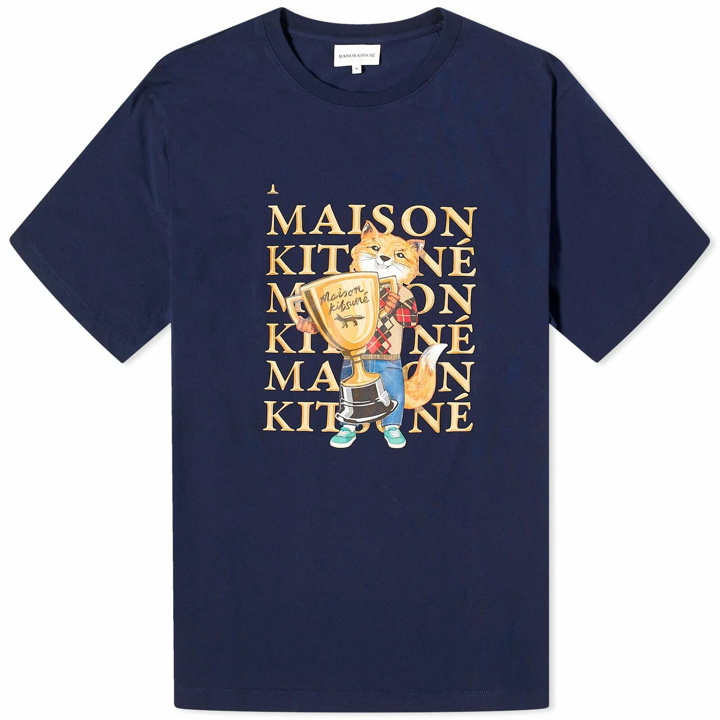 Photo: Maison Kitsuné Men's Fox Champion Regular T-Shirt in Navy
