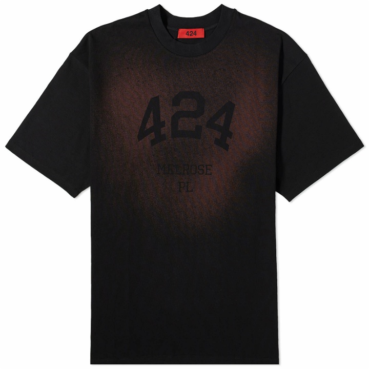 Photo: 424 Men's Faded Dye Graphic T-Shirt in Black