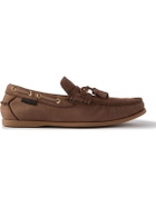TOM FORD - Robin Full-Grain Nubuck Boat Shoes - Brown