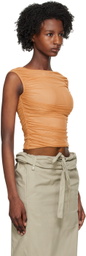 TheOpen Product Orange Draped Tank Top