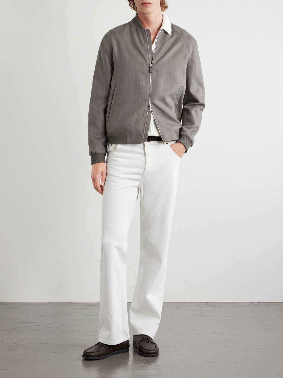 Zegna - Oasi Linen Bomber Jacket - Gray