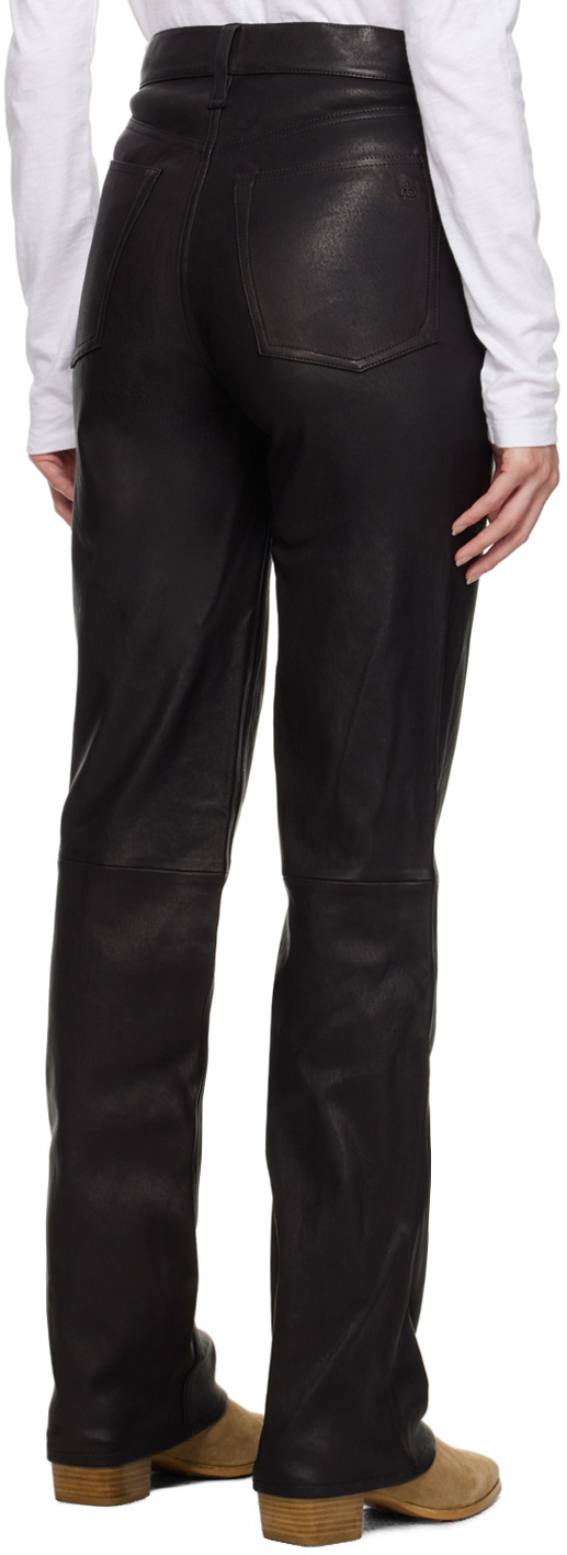 rag & bone Black Harlow Leather Pants