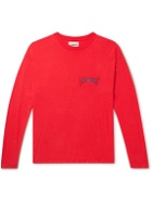 POLITE WORLDWIDE® - Achievements Embellished Hemp and Cotton-Blend Jersey T-Shirt - Red