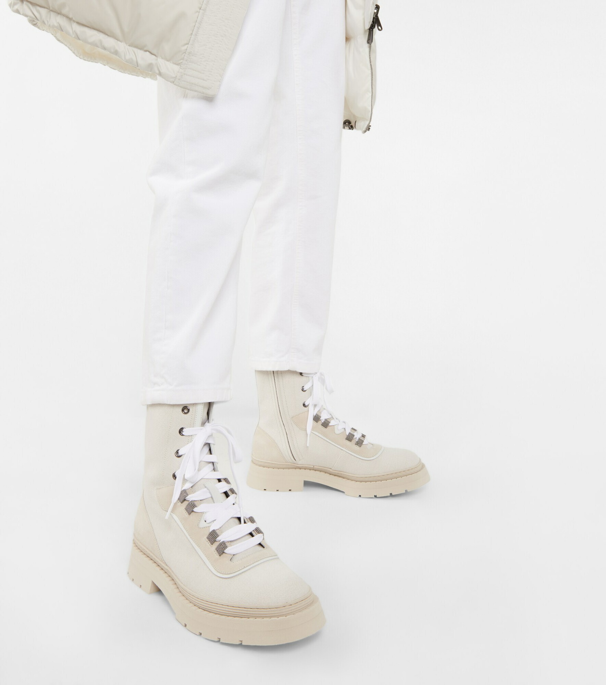 Brunello Cucinelli - Canvas combat boots