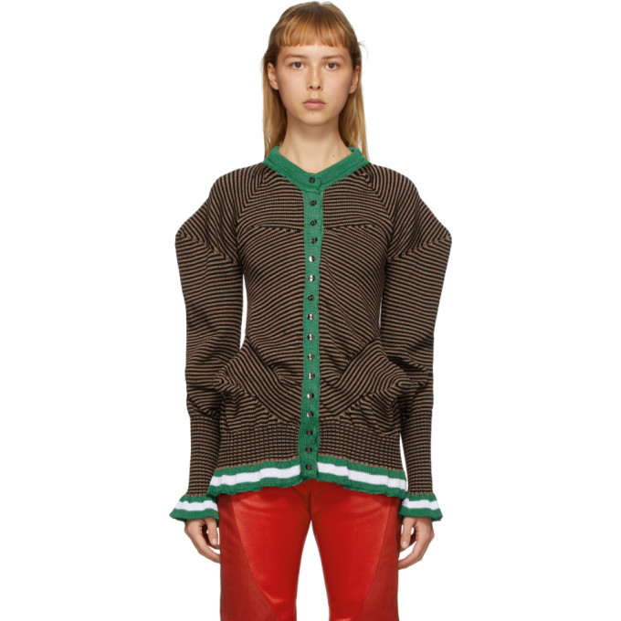 Kiko Kostadinov Brown Topographic Cardigan