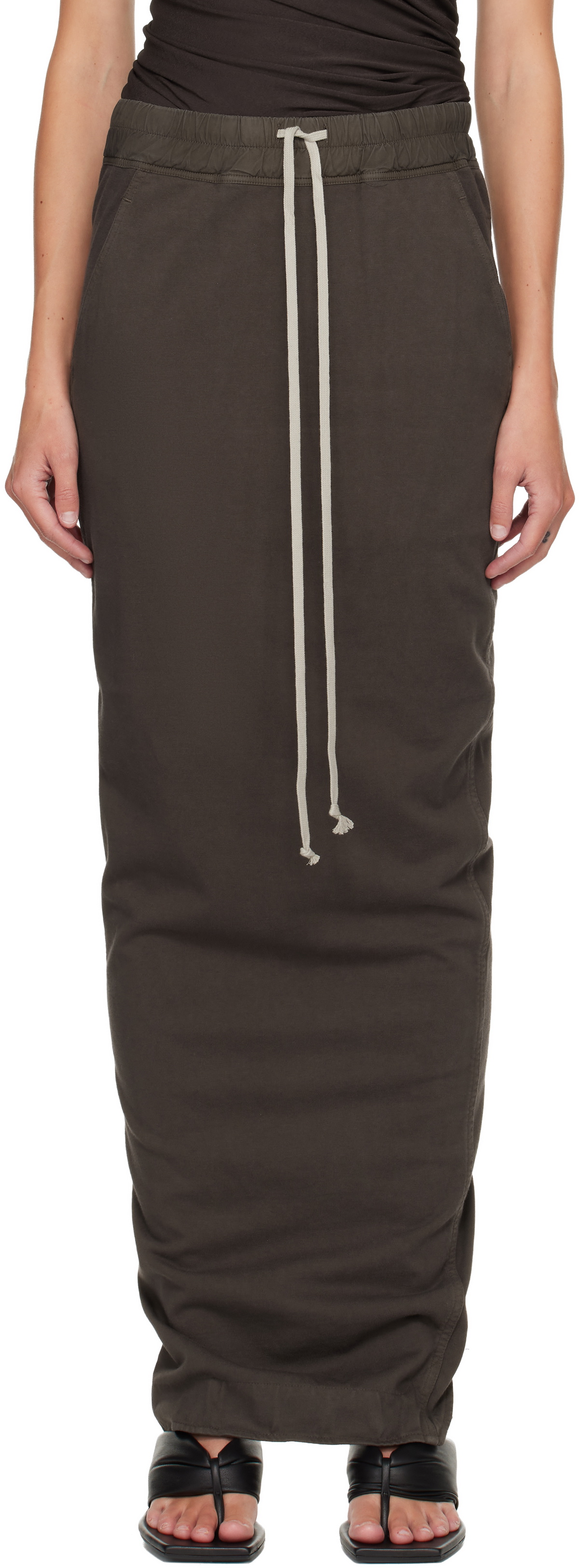 Rick Owens DRKSHDW Gray Concordians Pull On Pillar Maxi Skirt