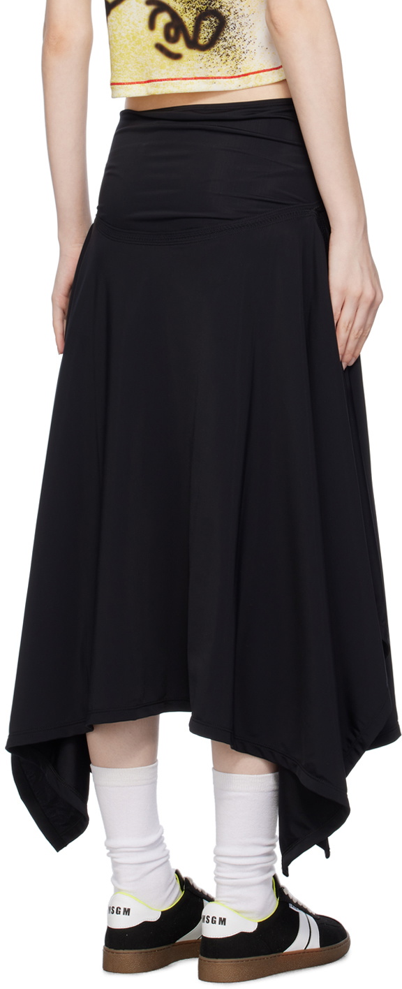 Emily Watson Black Handkerchief Bowtie Midi Skirt
