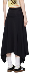 Emily Watson Black Handkerchief Bowtie Midi Skirt
