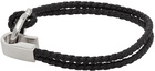 Salvatore Ferragamo Black Large Braided Bracelet