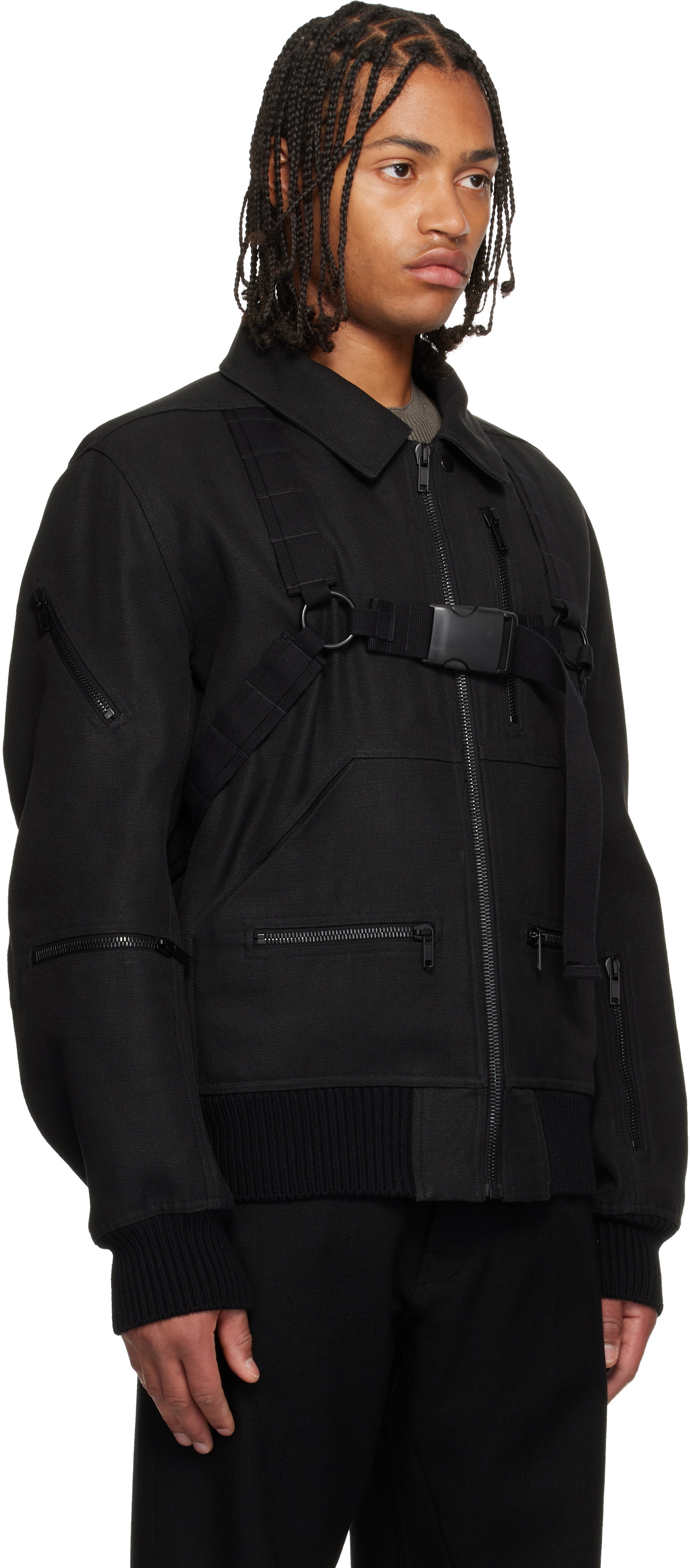 Rick Owens Black Concordians Bonotto Capsule Blixa Bomber Jacket