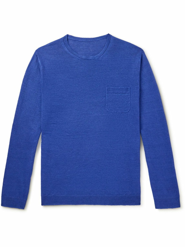 Photo: Anderson & Sheppard - Linen Sweater - Blue