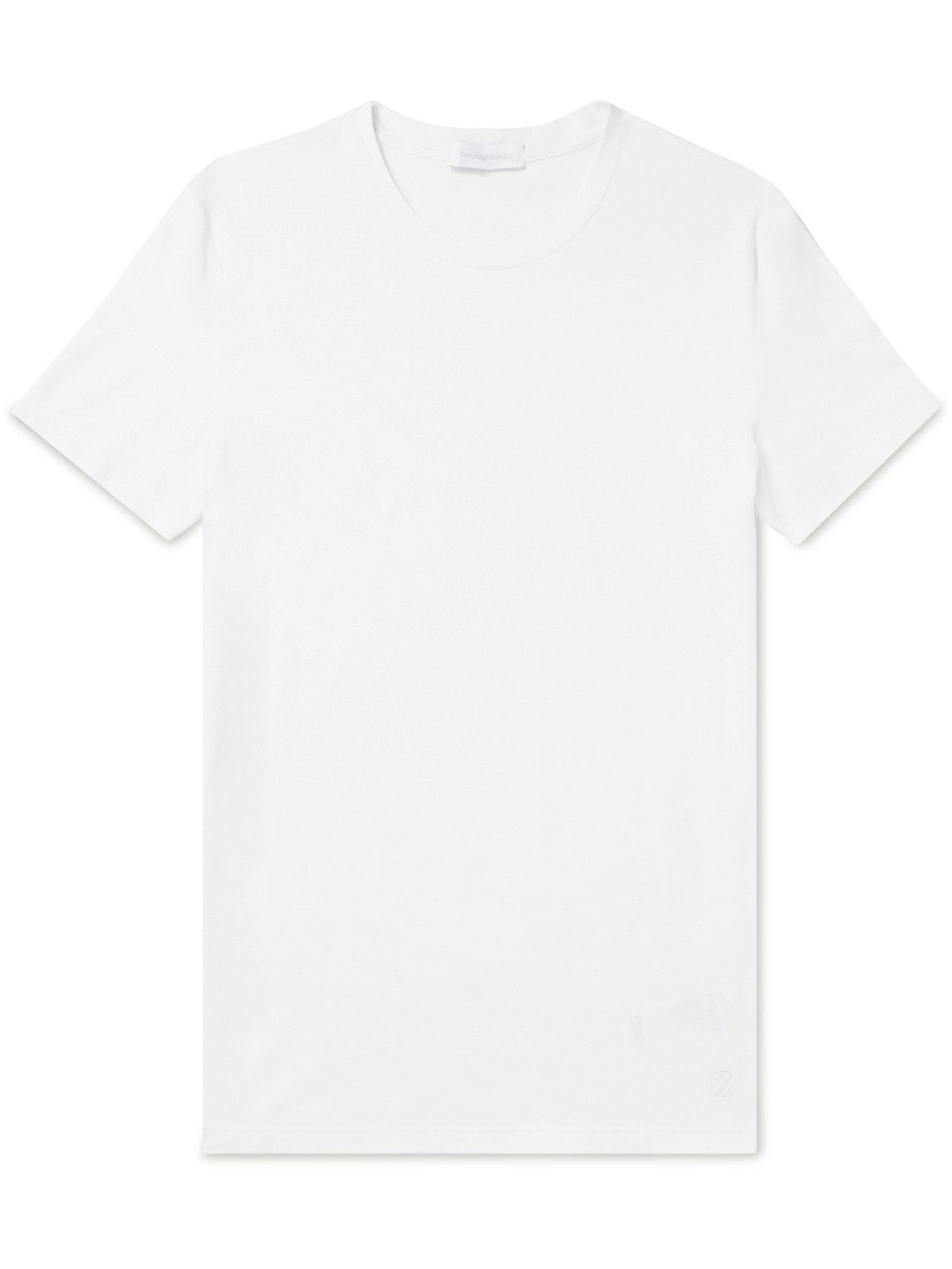 Photo: Ermenegildo Zegna - Logo-Embroidered Stretch-Cotton Jersey T-Shirt - White