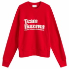 Team Ikuzawa Men's Elbow Patch Logo Sweatshirt in Red