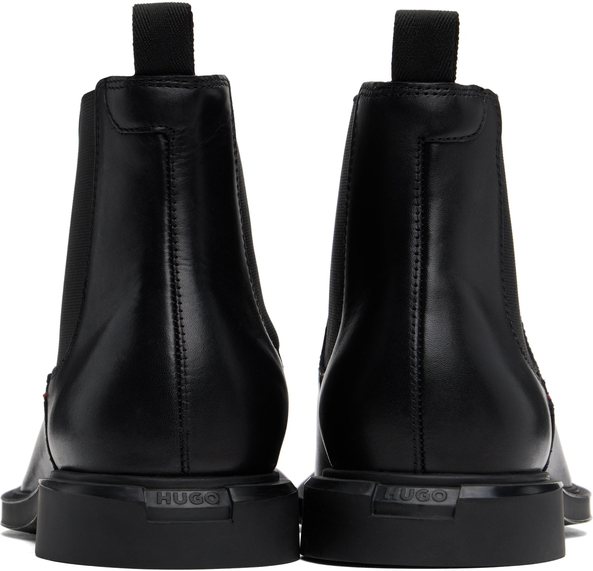 Hugo Black Leather Chelsea Boots Hugo Boss