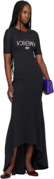 WILLY CHAVARRIA Black 'Welcome To America' Maxi Dress