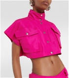 LaQuan Smith Cropped satin jacket