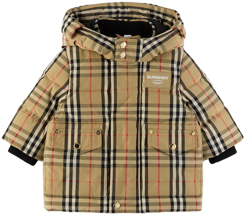 Burberry Baby Beige Vintage Check Down Jacket Burberry