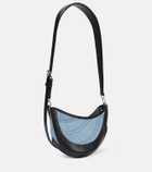 Mugler - Leather and denim shoulder bag