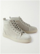 Christian Louboutin - Louis Logo-Embellished Suede High-Top Sneakers - Gray