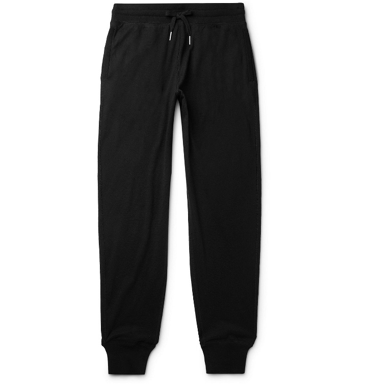Photo: TOM FORD - Tapered Cotton, Silk and Cashmere-Blend Sweatpants - Black