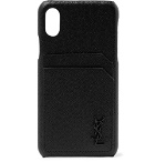 SAINT LAURENT - Logo-Embossed Leather iPhone X Case - Black