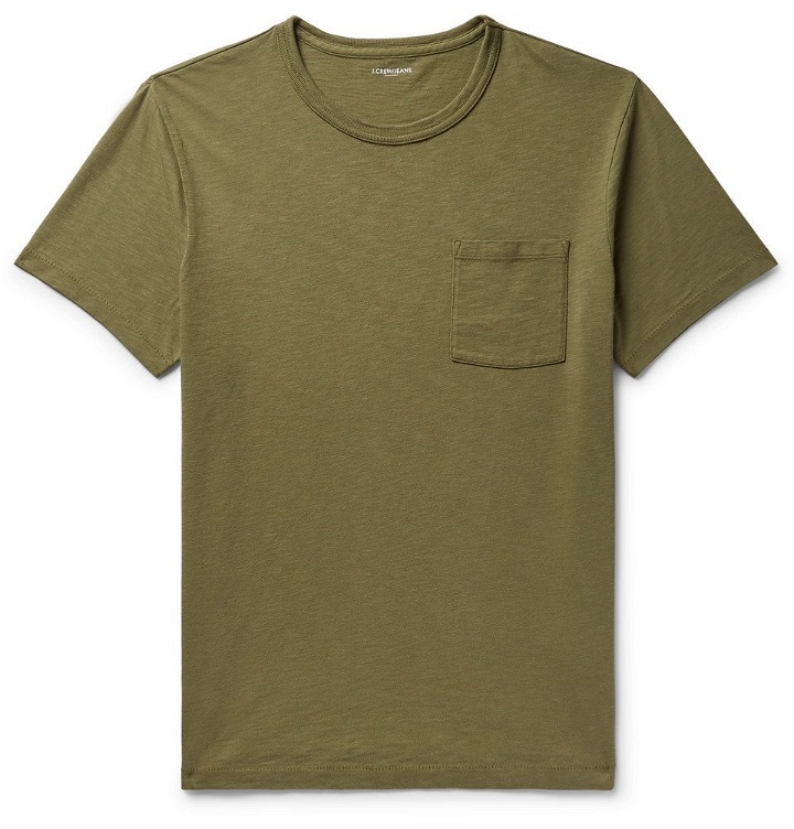 Photo: J.Crew - Slim-Fit Garment-Dyed Slub Cotton-Jersey T-Shirt - Men - Army green
