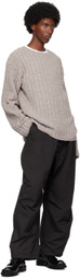 AMOMENTO Black Wide Capri Trousers