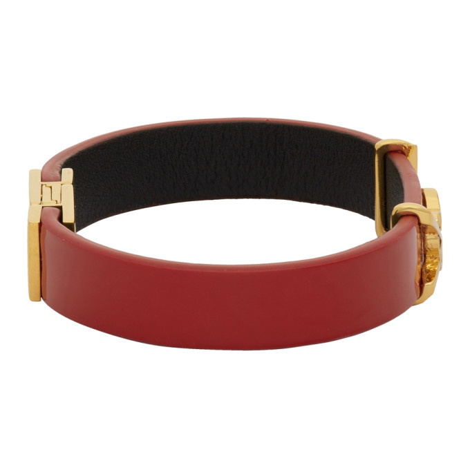 Opyum Leather Bracelet in Red - Saint Laurent