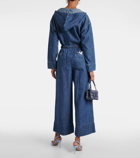 Valentino High-rise chambray wide-leg jeans