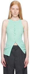 AURALEE Green Organic Soft Rib Tank Top