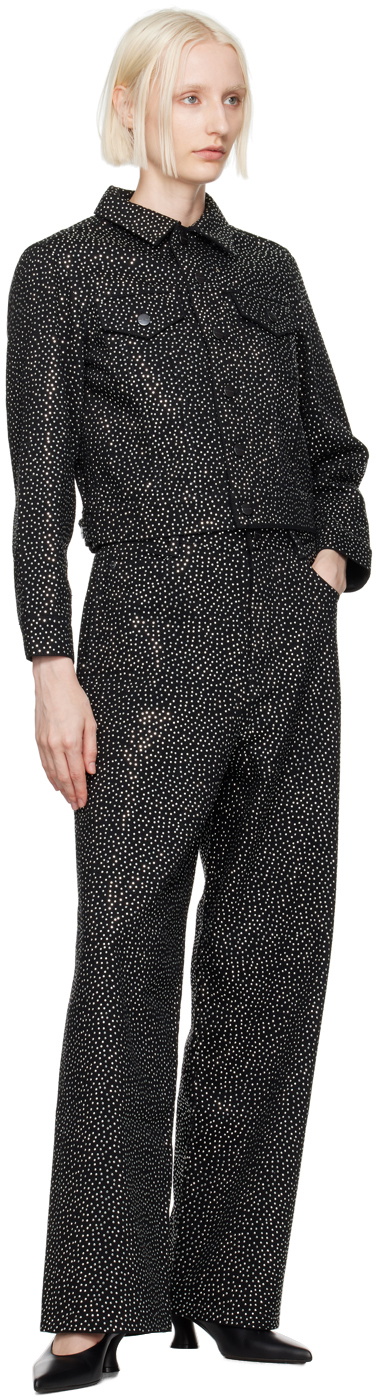 Marc Jacobs Black 'The Glam Studs Shrunken' Denim Jacket