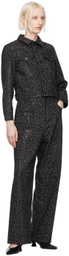 Marc Jacobs Black 'The Glam Studs Shrunken' Denim Jacket