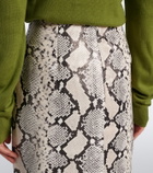 Róhe Snake-effect leather midi skirt