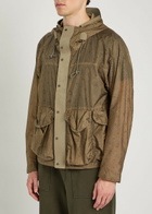 Ten C Skye Checked Hooded Shell Jacket Brown