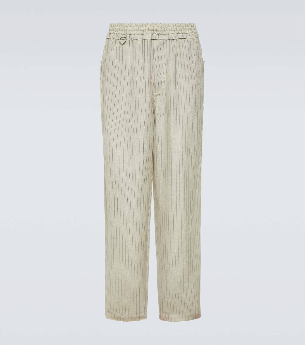 Undercover Pinstripe wool and linen wide-leg pants