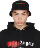 Palm Angels Black Miami Logo Bucket Hat