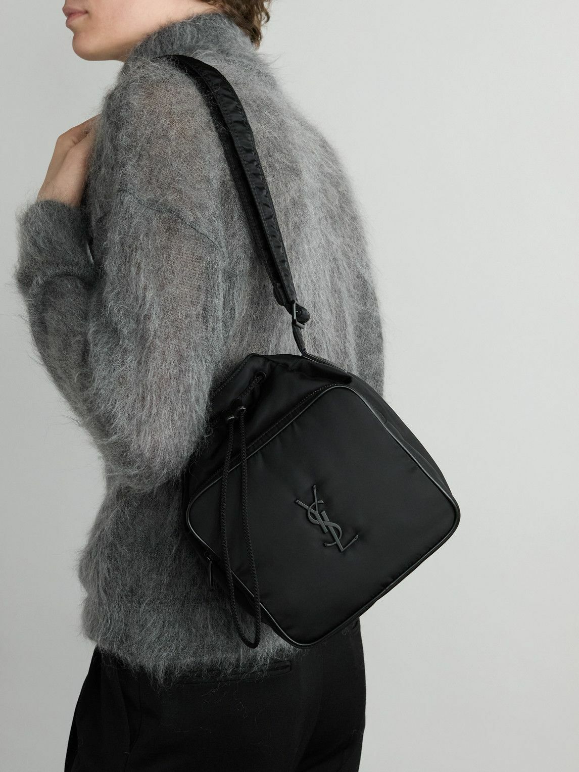 SAINT LAURENT - Niki Small Logo-Appliquéd Leather-Trimmed