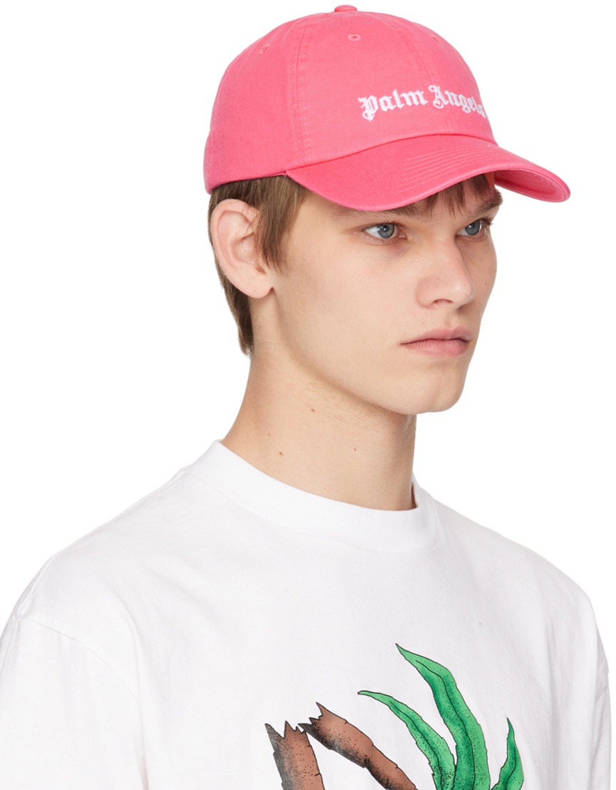 Palm Angels Pink Embroidered Cap Palm Angels