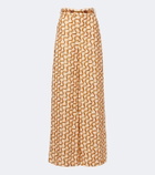 Zimmermann Belted printed linen wide-leg pants