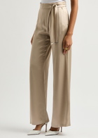 Herno Wrap-effect Satin Trousers Cream