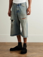 424 - Straight-Leg Distressed Denim Shorts - Blue