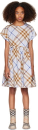 Burberry Kids Blue Check Cotton Dress