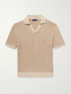 Frescobol Carioca - Rino Ribbed-Knit Cotton-Blend Polo Shirt - Neutrals