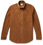 Aspesi - Slim-Fit Button-Down Collar Cotton-Corduroy Shirt - Men - Brown